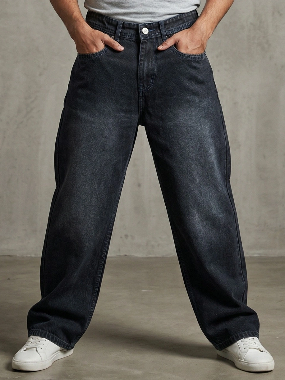 Wild Woolly Loose Fit Baggy Jeans for Men