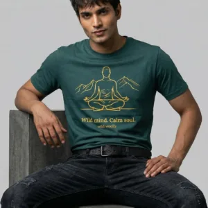 Wild Woolly “Wild Mind Calm Soul” Printed T-Shirt for Men